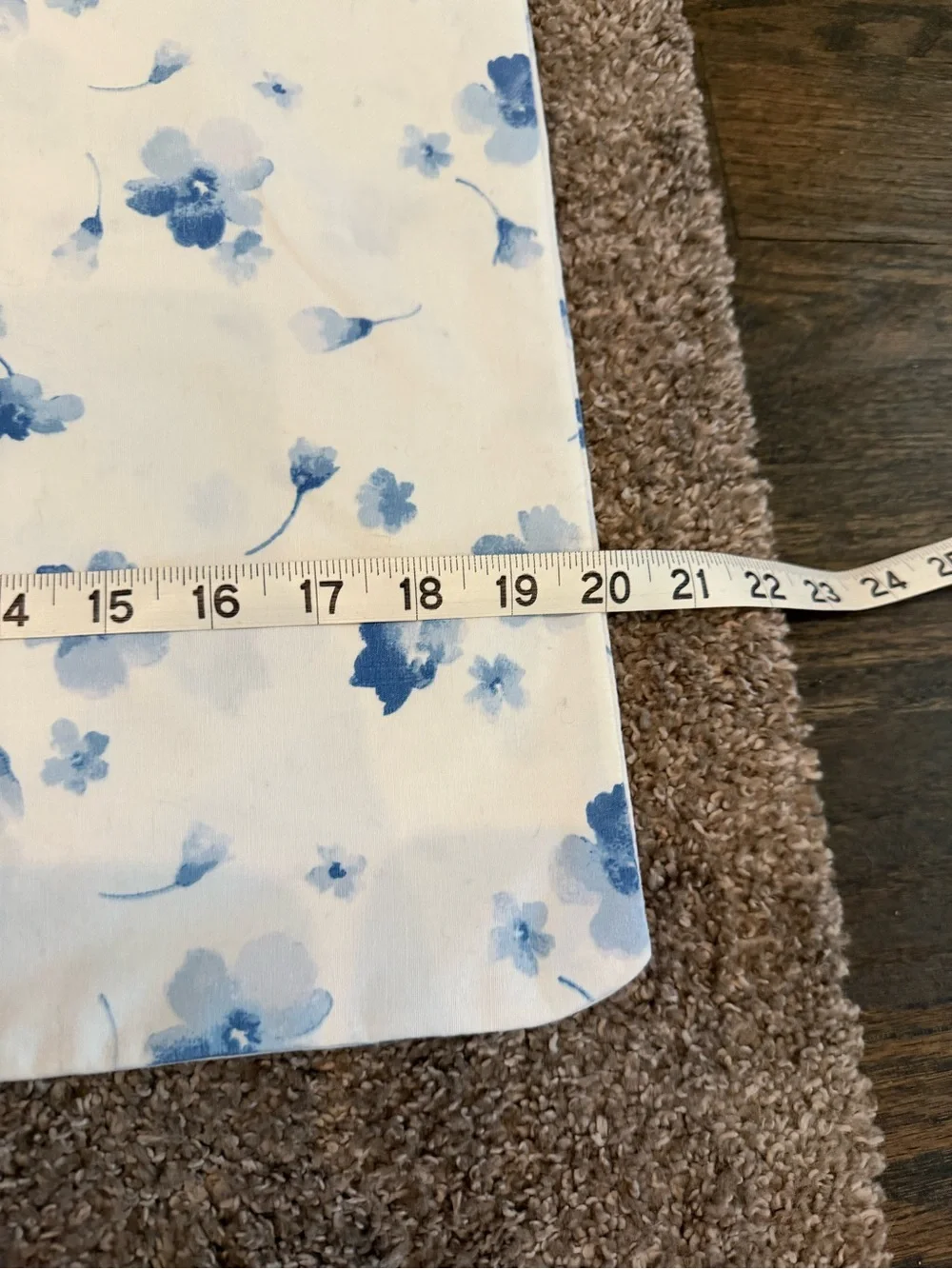 Vintage jcpenney Blue and Cream Floral Pillow Cover